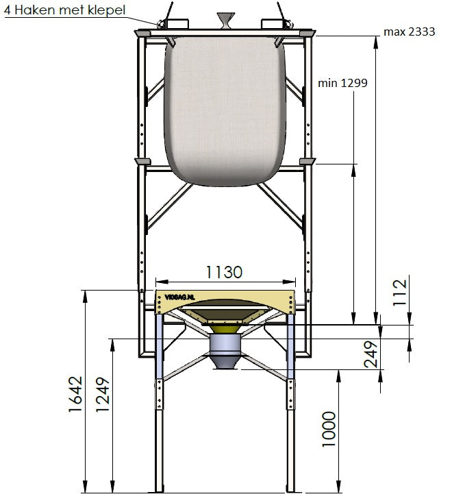 Modulo HI® big bag unloading station; funnel